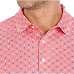 Greg Norman Golf Polo 2X Performance XXL Pink with Blue Floral Print